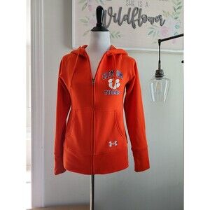 under armor clemson tigers‎ orange zip-up jacket size medium